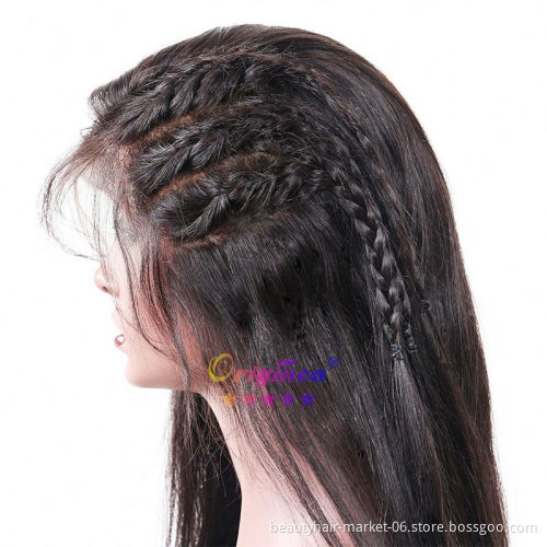 Natural Korean Double Drawn Raw Indian Virgin Cuticle Aligned Hair Extension Wig For Black Women Human Hair 360 Lace Front Wig